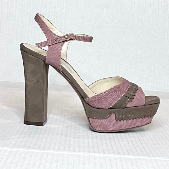 OL’AUTRECHOSE Chunky Leather Platform Heels - Picture 12 of 12